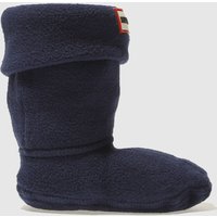 Hunter Blue Kids Fleece Welly Socks