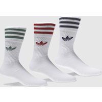 Adidas White Solid Crew Sock 3 Pack V2 Socks