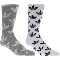Adidas White & Grey Thin Crew Sock 2 Pack Socks