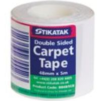 Stikatak White Carpet Fitting Tape (L)5M (W)48mm