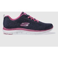 Skechers Navy & White Flex Appeal 2-0 Trainers