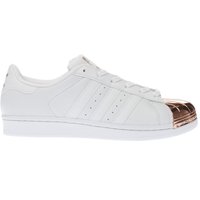 Adidas White & Gold Superstar 80s Metal Toe Trainers