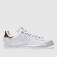 Adidas White & Gold Stan Smith Trainers