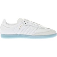 Adidas White & Pl Blue Samba Trainers