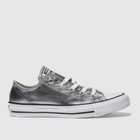 Converse Silver All Star Metallic Canvas Ox Trainers