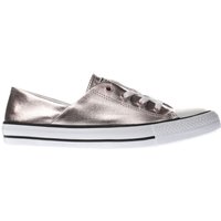 Converse Rose Gold Coral Metallic Canvas Ox Trainers