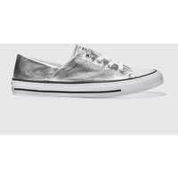 Converse Silver Coral Metallic Canvas Ox Trainers
