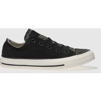 Converse Black & White All Star Suede Fur Ox Trainers