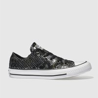 Converse Black & Silver All Star Snake Ox Trainers