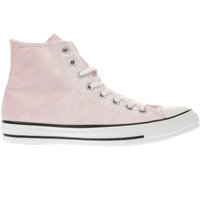 Converse Pale Pink All Star Velvet Hi Trainers