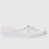 Fred Perry White & Gold Aubrey Trainers