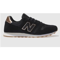 New Balance Black & Gold 373 Suede & Mesh Trainers