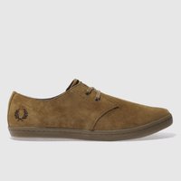 Fred Perry Tan Byron Low Suede Trainers