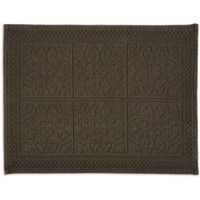 Marinette Saint-Tropez Astone Black Tile Cotton Bath Mat (L)50cm (W)700mm