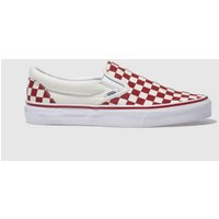Vans Red Classic Slip-on Checkerboard Trainers
