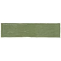 Green Ceramic Wall Tile Pack Of 22 (L)300mm (W)75mm