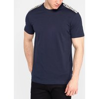 Aquascutum Check Shoulder Short Sleeve T-Shirt - Navy, Navy