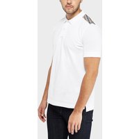 Aquascutum Hill Check Shoulder Short Sleeve Polo Shirt - White, White