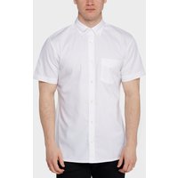Aquascutum Ashford Short Sleeve Oxford Shirt - White, White