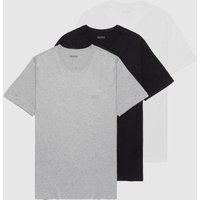 BOSS 3-Pack Logo Short Sleeve T-Shirts - White/Black/Grey, White/Black/Grey