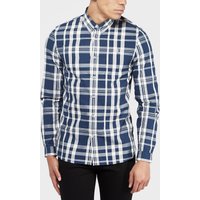 Fred Perry Check Long Sleeve Shirt - Blue/White, Blue/White