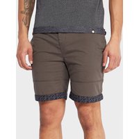 Pretty Green Paisley Turn-up Chino Shorts - Exclusive - Olive, Olive