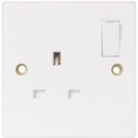Pro Power 13A White Plastic Switched Single Socket Pack Of 5