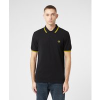 Fred Perry Slim Twin Tipped Short Sleeve Polo Shirt - Black/Yellow, Black/Yellow