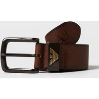 Armani Jeans Leather Eagle Belt - Brown, Brown
