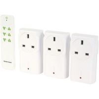 LightwaveRF White On/Off Adapters & Remote Control Pack Of 3