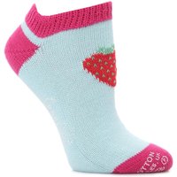 Ladies 1 Pair Corgi 100% Cotton Strawberry Trainer Socks