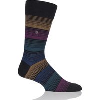 Mens 1 Pair Burlington Prism Fine Stripe Cotton Socks