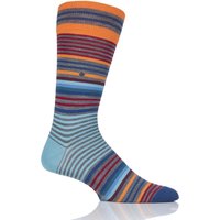 Mens 1 Pair Burlington Multi Stripe Virgin Wool Socks