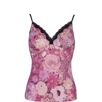 Ladies 1 Pack Kinky Knickers Liberty Print Cami Vest With Lace Trim In Exotic Bloom