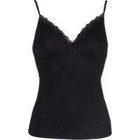 Ladies 1 Pair Kinky Knickers Simply Plain Cami Vest With Nottingham Lace Trim In Black