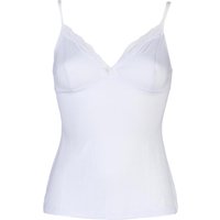 Ladies 1 Pair Kinky Knickers Simply Plain Cami Vest With Nottingham Lace Trim In White
