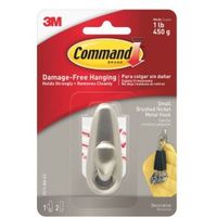3M Command Brushed Nickel Metal Hook - 0051131939615