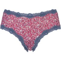 Ladies 1 Pair Kinky Knickers Liberty Print Classic Knickers With Lace Trim In Berry
