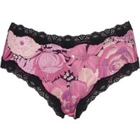Ladies 1 Pair Kinky Knickers Liberty Print Classic Knickers With Lace Trim In Exotic Bloom
