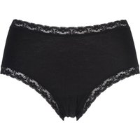 Ladies 1 Pair Kinky Knickers Simply Plain Classic Knicker With Nottingham Lace Trim In Black