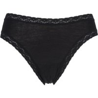 Ladies 1 Pair Kinky Knickers Simply Plain High Rise Knicker With Nottingham Lace Trim In Black