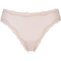 Ladies 1 Pair Kinky Knicker Simply Plain High Rise Knicker With Nottingham Lace Trim In Nude