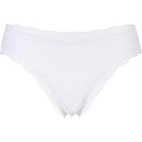Ladies 1 Pair Kinky Knickers Simply Plain High Rise Knicker With Nottingham Lace Trim In White