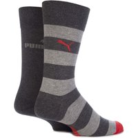 Mens 2 Pair Puma Juxta Wide Stripe Crew Socks