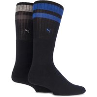 Mens And Ladies 2 Pair Puma Heritage Double Striped Crew Sports Socks