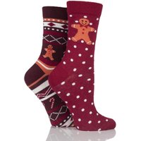 Ladies 2 Pair Totes Christmas Novelty Socks
