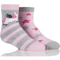 Babies 2 Pair Totes Tots Unicorn Slipper Socks