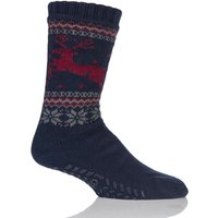 Mens 1 Pair Totes Sherpa Lined Christmas Fairisle Slipper Socks