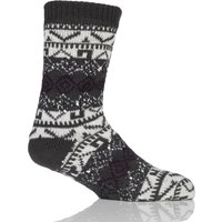 Mens 1 Pair Totes Sherpa Lined Textured Fairisle Slipper Socks