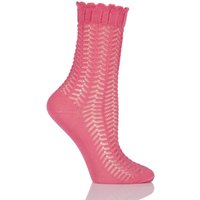 Ladies 1 Pair Falke Romantic Lace Cotton Socks
